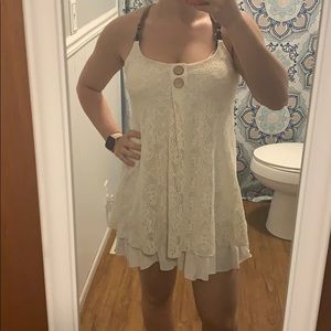 White lace mini dress